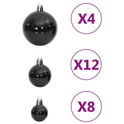 Julgranskulor 111 delar svart polystyren
