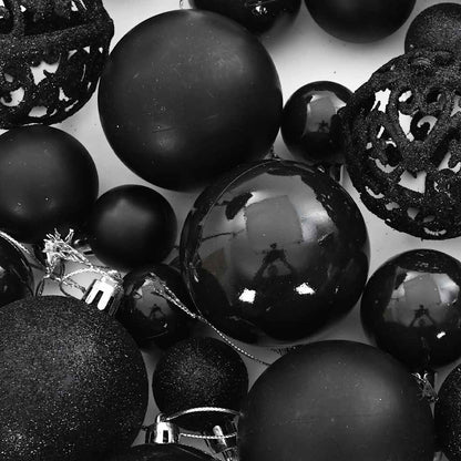 Julgranskulor 111 delar svart polystyren