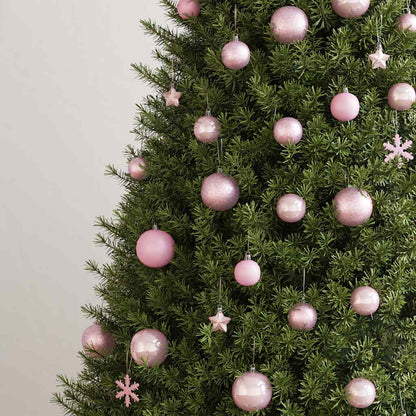 Julgranskulor 111 delar rosa polystyren