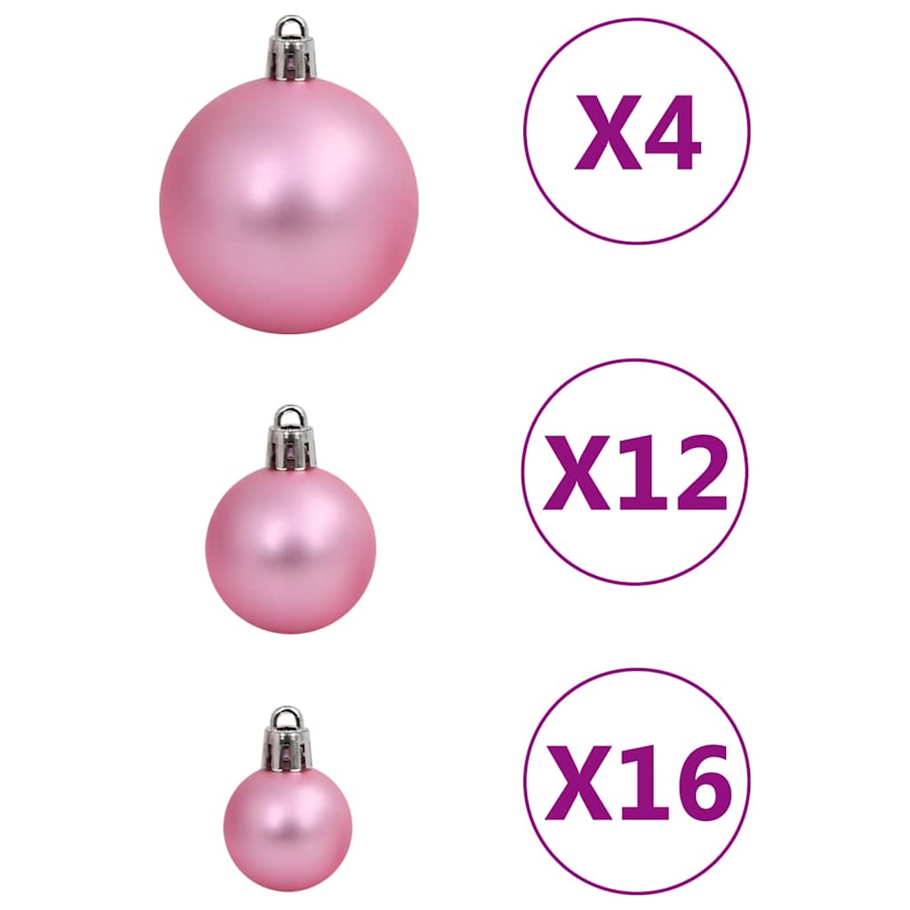 Julgranskulor 111 delar rosa polystyren