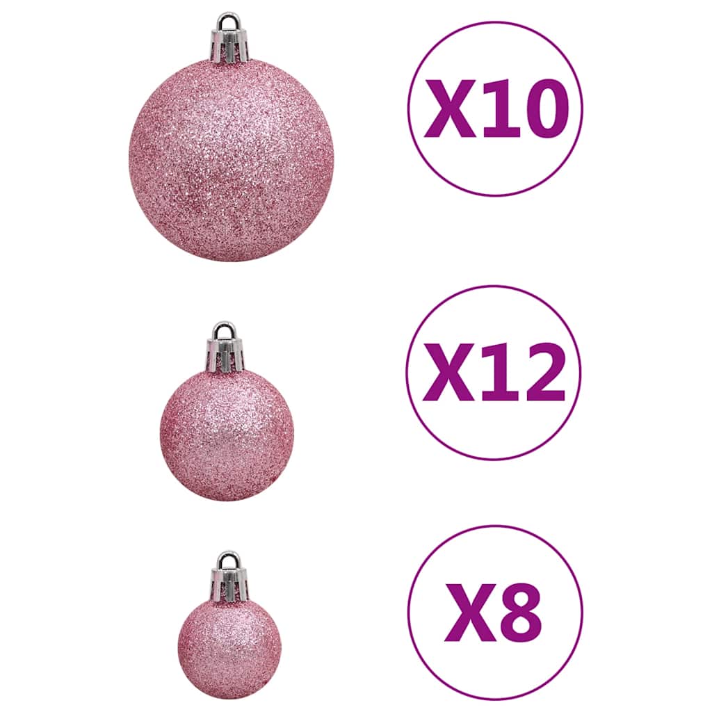 Julgranskulor 111 delar rosa polystyren