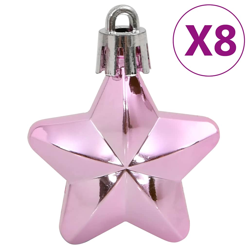 Julgranskulor 111 delar rosa polystyren