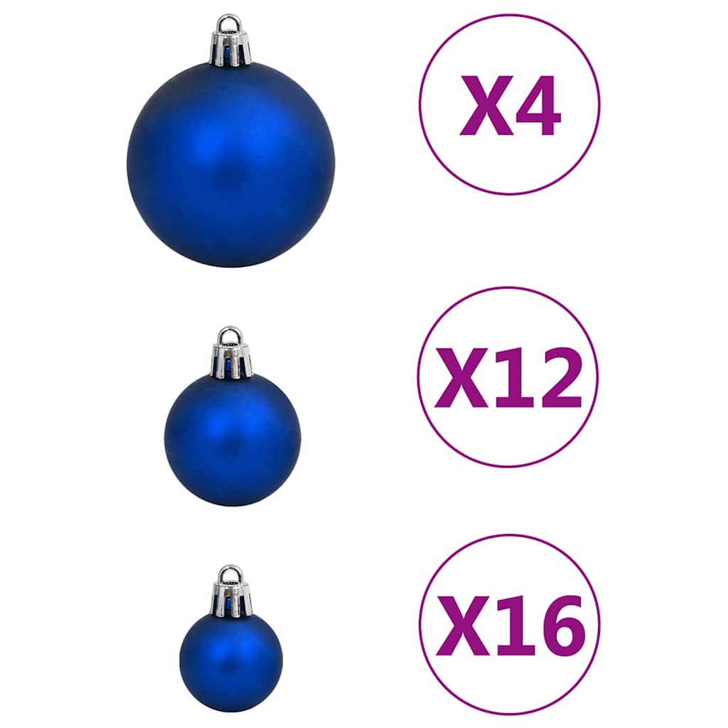 Julgranskulor 111 delar blå polystyren