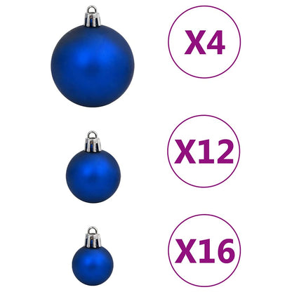 Julgranskulor 111 delar blå polystyren