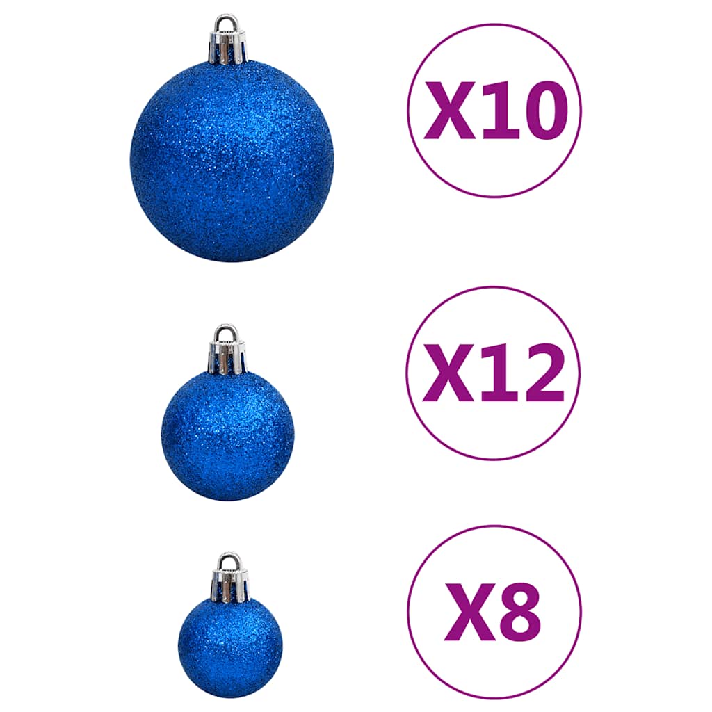 Julgranskulor 111 delar blå polystyren