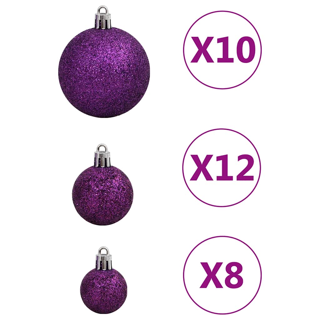 Julgranskulor 111 delar lila polystyren