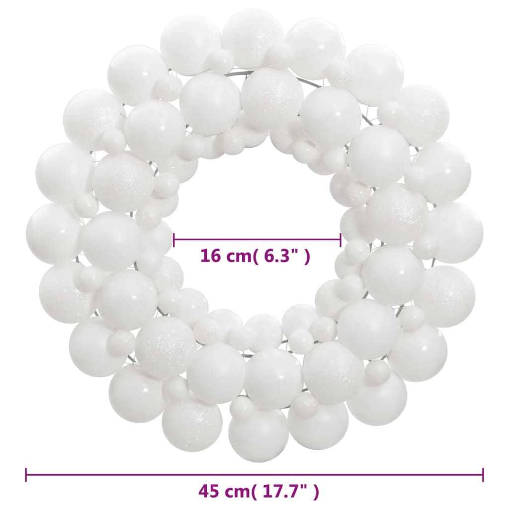 Julkrans vit 45 cm polystyren