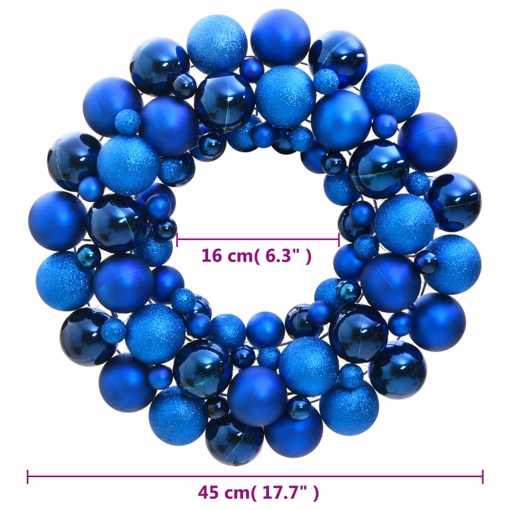 Julkrans blå 45 cm polystyren