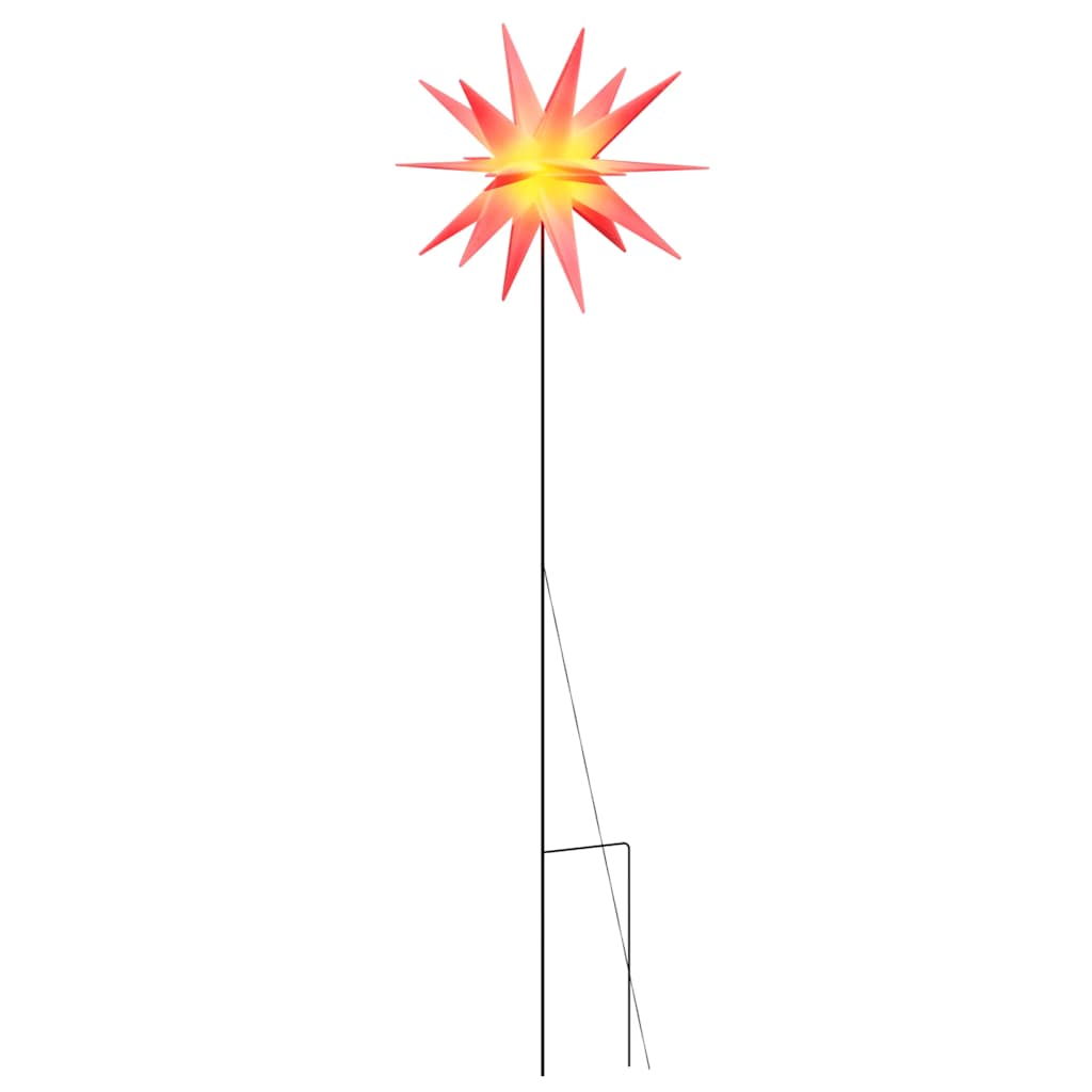 Stjärna med LED med spett vikbar röd 57 cm