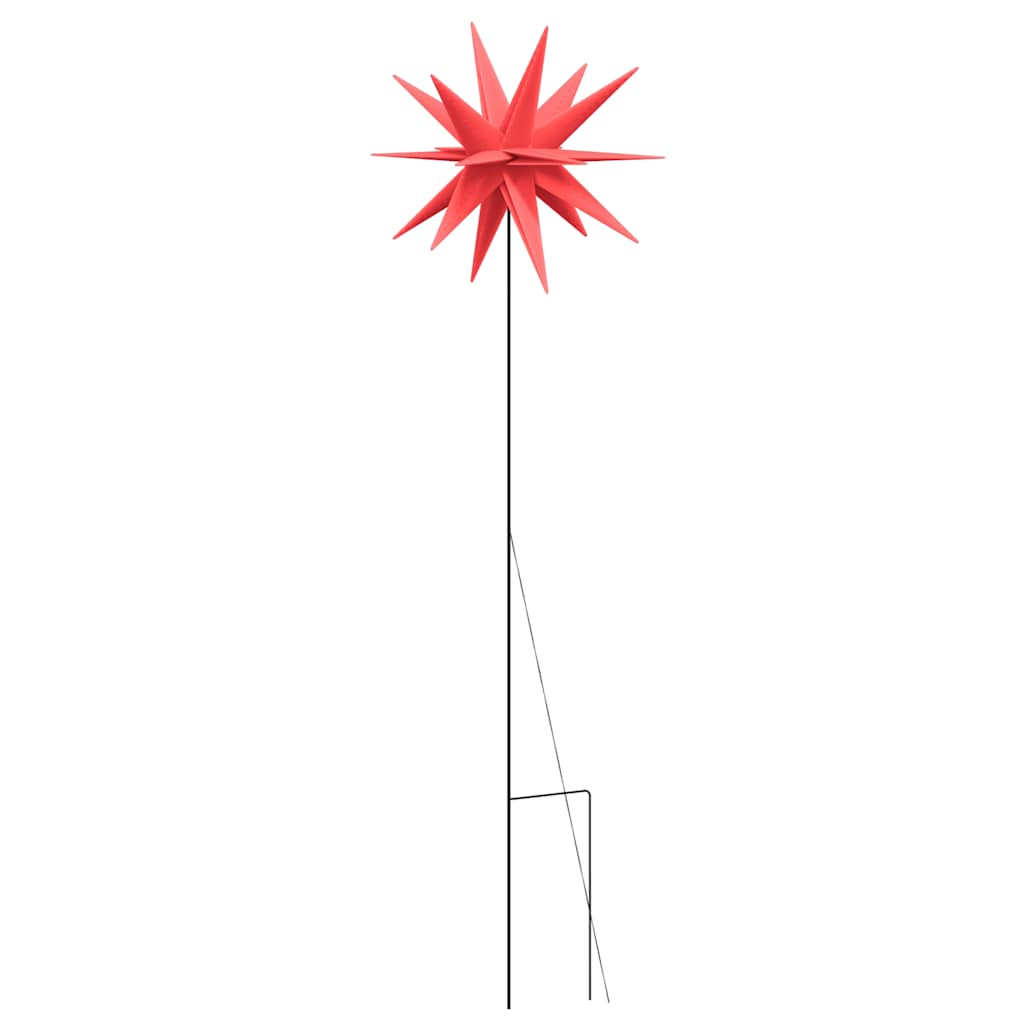 Stjärna med LED med spett vikbar röd 57 cm