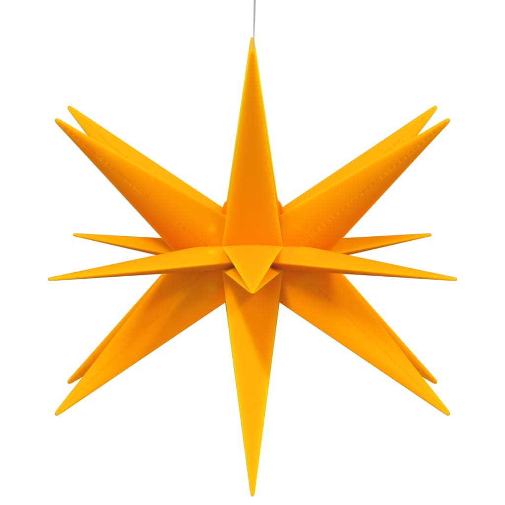Stjärnor med LED-belysning 3 st vikbar gul 33 cm