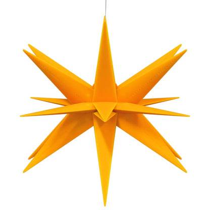 Stjärnor med LED-belysning 3 st vikbar gul 33 cm