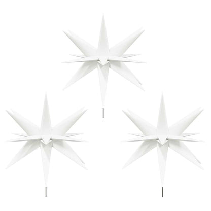 Stjärnor med spett LED 3 st vikbar vit 35 cm