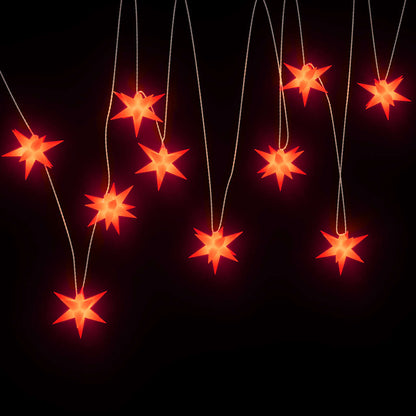 Hängande stjärna 10 LEDs röd 10 cm