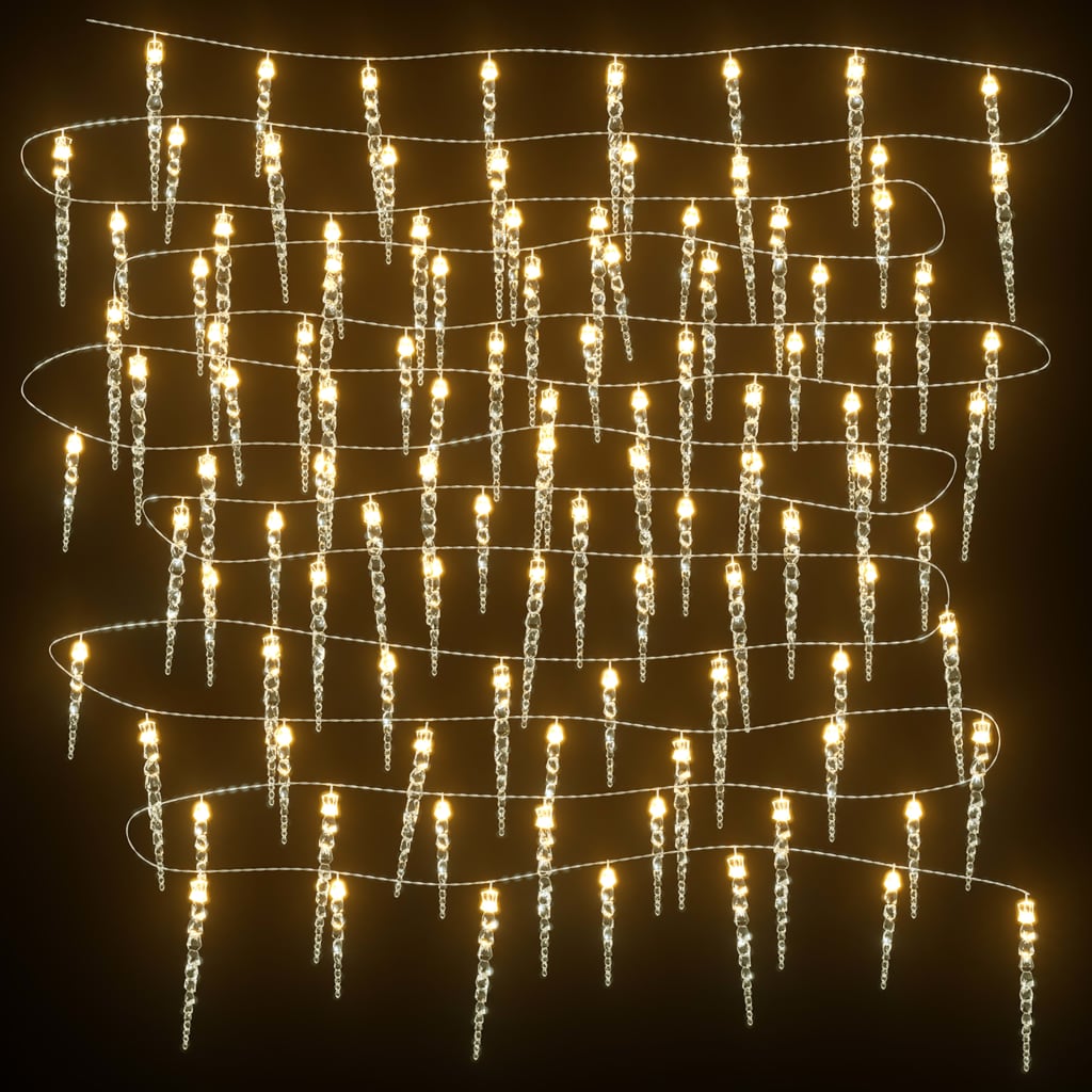 Julislampa 100 LED-lampor varmvit 10 m akryl PVC