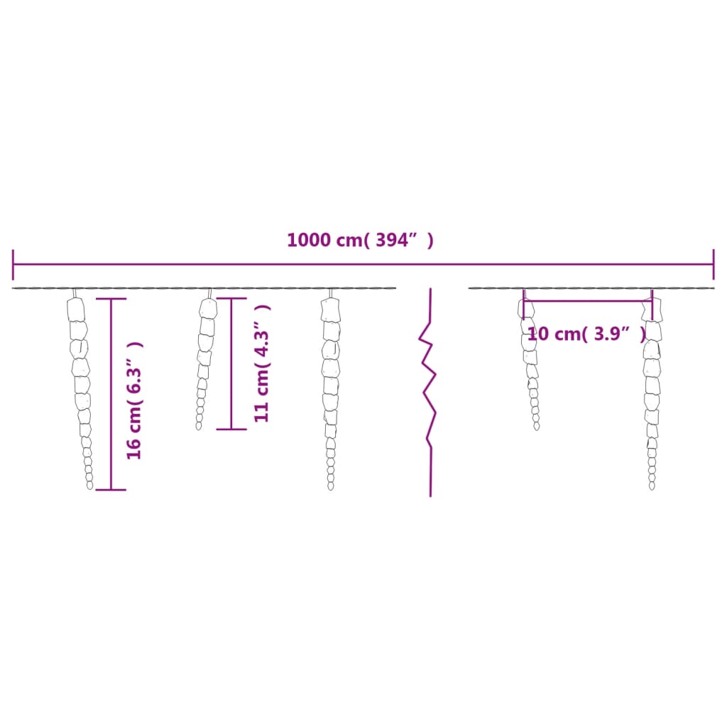 Julislampa 100 LED-lampor varmvit 10 m akryl PVC