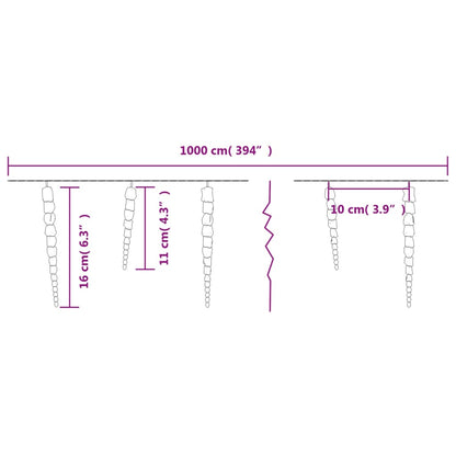 Julislampa 100 LED-lampor varmvit 10 m akryl PVC