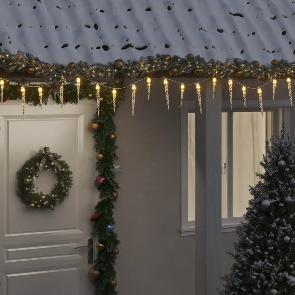 Julislampa 100 LED-lampor varmvit 10 m akryl PVC