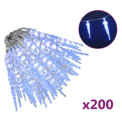 Julbelysning 200 LEDs blå 20 m akryl PVC