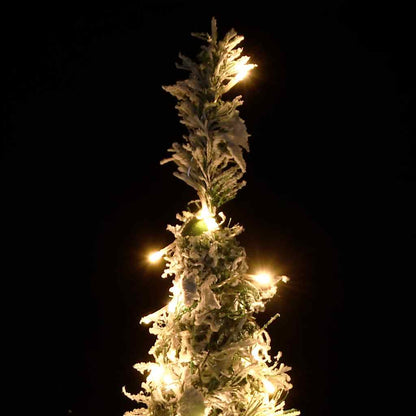 Plastgran pop-up med snö 100 LED 150 cm