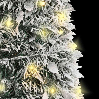 Plastgran pop-up med snö 150 LED 180 cm