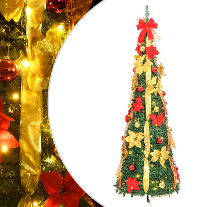 Plastgran pop-up 150 LED grön 180 cm