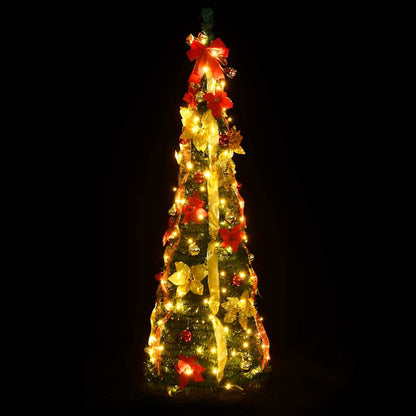 Plastgran pop-up 150 LED grön 180 cm