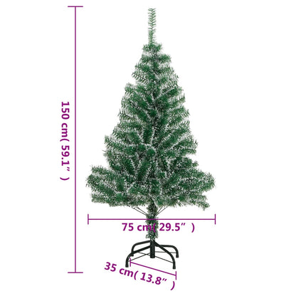 Plastgran med snö grön 150 cm