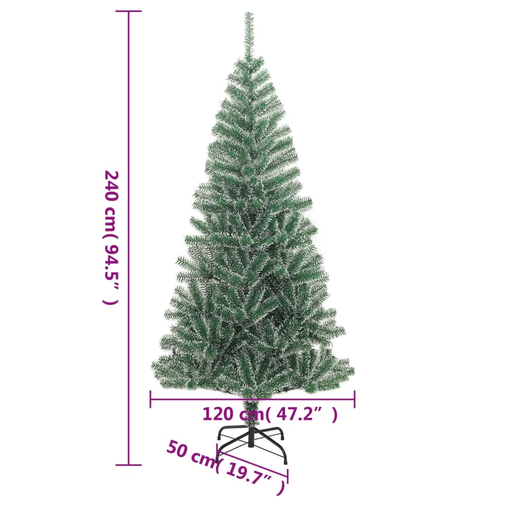 Plastgran med snö grön 240 cm
