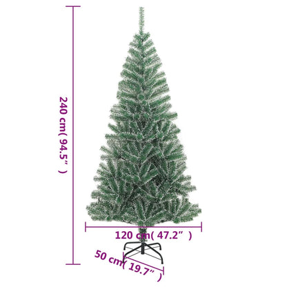 Plastgran med snö grön 240 cm