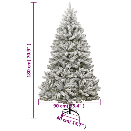 Plastgran med snö gångjärn 180 cm
