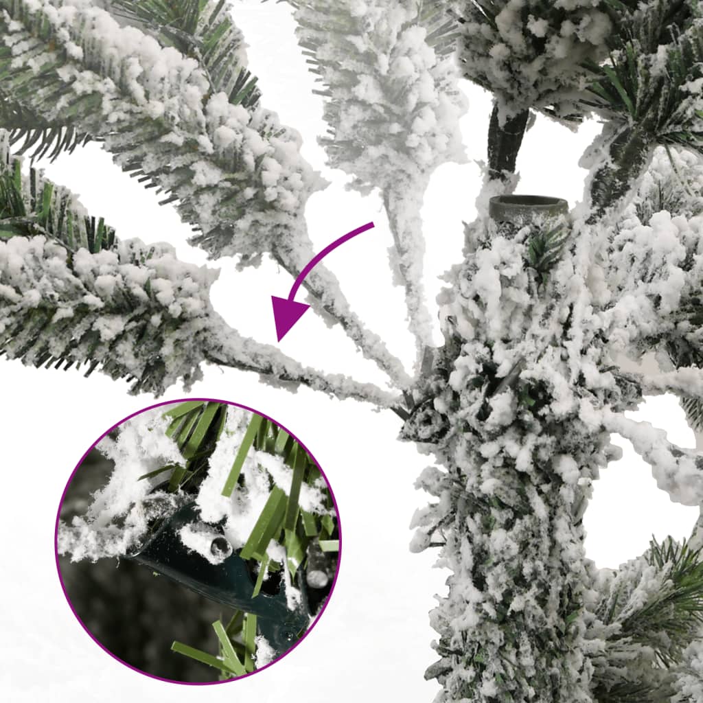 Plastgran med snö gångjärn 210 cm