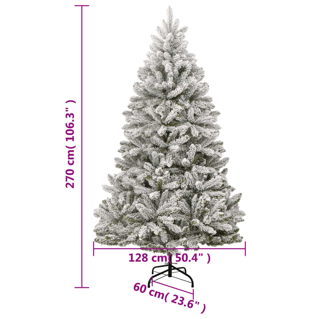Plastgran med snö gångjärn 270 cm