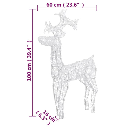 Juldekoration renar 3 st 60x16x100 cm akryl