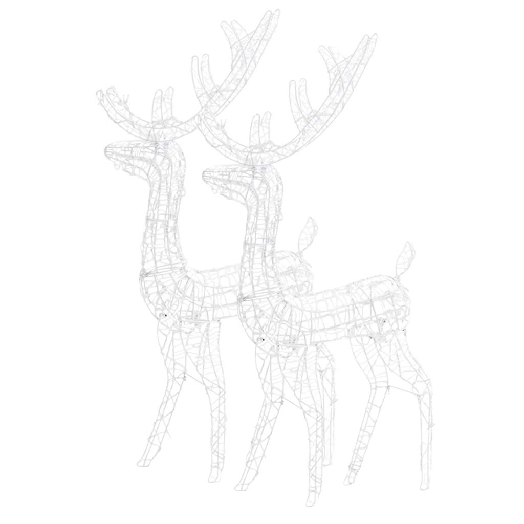 Juldekoration renar akryl 2 st 128 cm varmvit