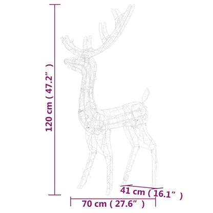 Juldekoration renar akryl 3 st 120 cm varmvit