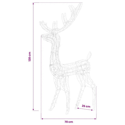 Juldekoration renar akryl 3 st 128 cm varmvit