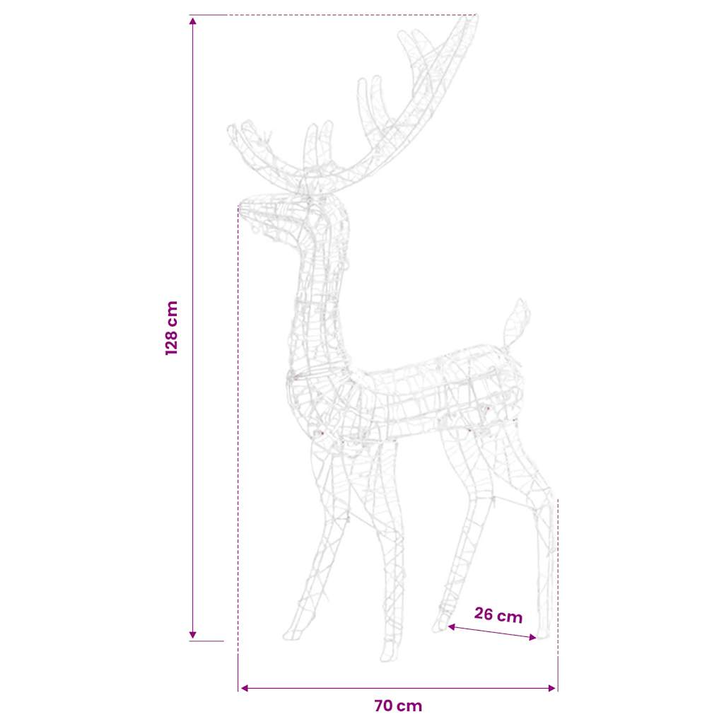 Juldekoration renar akryl 2 st 128 cm kallvit