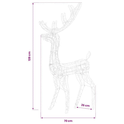 Juldekoration renar akryl 2 st 128 cm kallvit