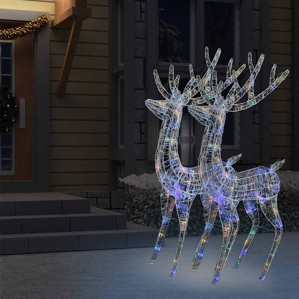 Julren 2 st akryl 250 LED 180 cm flerfärgad