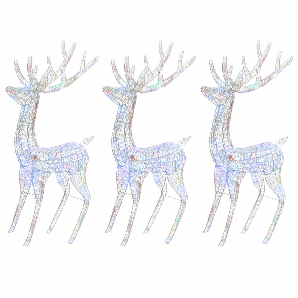Julren 3 st akryl 250 LED 180 cm flerfärgad