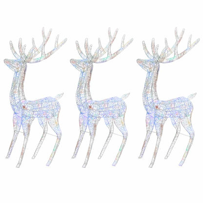 Julren 3 st akryl 250 LED 180 cm flerfärgad