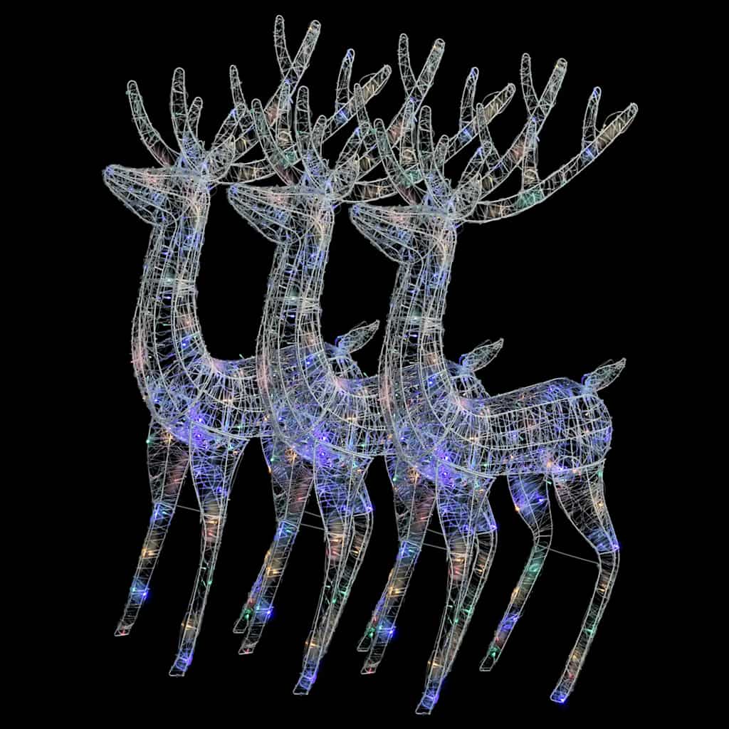 Julren 3 st akryl 250 LED 180 cm flerfärgad