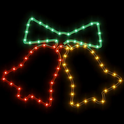 Juldekoration klock-figurer 3 st med 72 LEDs 50x56 cm