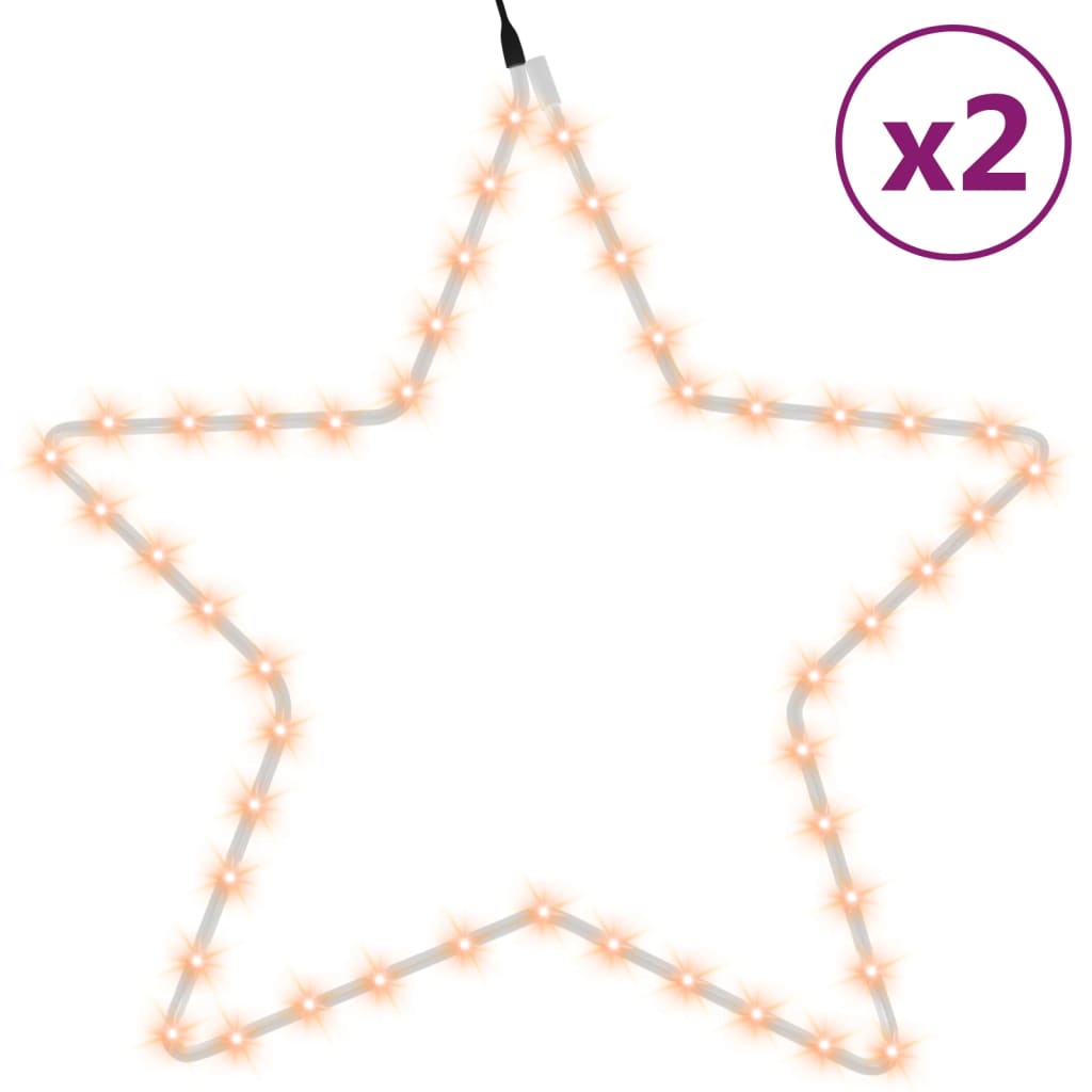 Julstjärna ljusslingor 2 st med 48 LEDs varmvit 56 cm