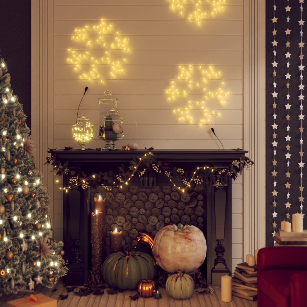 Snöflinga ljusslinga med LED 3 st varmvit 38x37 cm