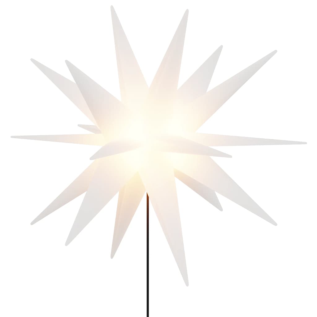 Stjärnor med spett LED 3 st vikbar vit 57 cm