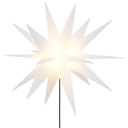 Stjärnor med spett LED 3 st vikbar vit 57 cm