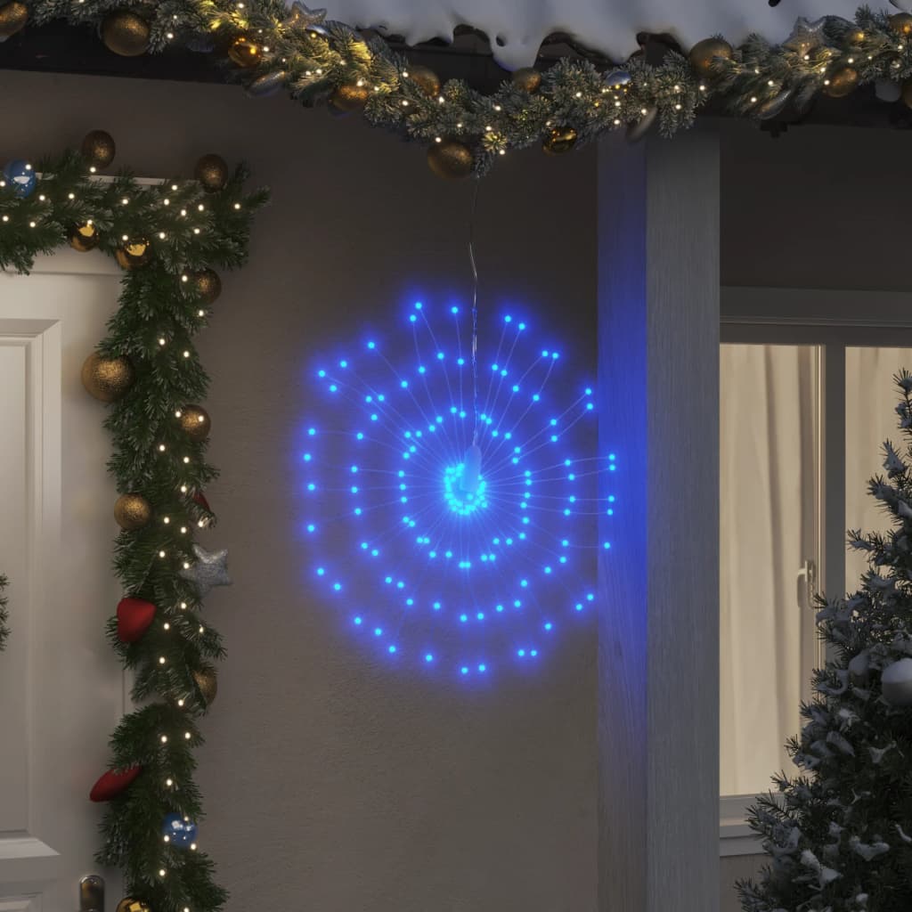 Julbelysning 2 st 140 LED blå 17 cm