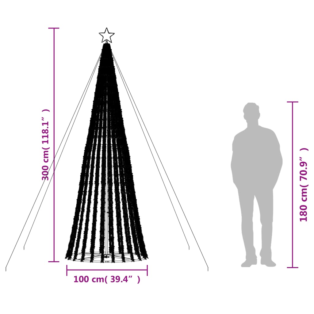 LED julgran 688 LED flerfärgad 300 cm